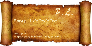 Panyi Lóránt névjegykártya