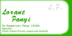 lorant panyi business card